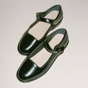 Caron Callahan Welt Mary Jane in Black Polished Leather